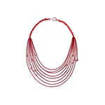 chunky red beaded necklace image